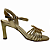 (T7523-089)Sandália Dourada De Flor Tiras Delicadas Dourado - Imagem 1
