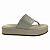 (8457-16725) Flatform Tira Trançada Palmilha Macia  Off White - Imagem 1