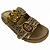 (Z6619-30602)Flatform Trama Vazado Fivelas Douradas  Iron Ouro - Imagem 2