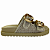 (Z6619-30602)Flatform Trama Vazado Fivelas Douradas  Off White - Imagem 1