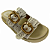 (Z6619-30602)Flatform Trama Vazado Fivelas Douradas  Off White - Imagem 2