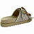 (Z6619-30602)Flatform Trama Vazado Fivelas Douradas  Off White - Imagem 3