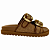 (Z6619-31286)Sandália Flatform Tiras Tramadas Fivelas Douradas  Natural - Imagem 1