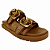 (Z6619-31286)Sandália Flatform Tiras Tramadas Fivelas Douradas  Natural - Imagem 2