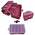 Maleta Arqplast Rosa 2 bandejas Articuladas Com Divisórias + Estojo Box Rosa - Imagem 6