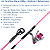 Kit de Pesca Feminino Rosa Vara Maruri 20lb + Molinete Harpoon 3 Rol - Imagem 2