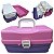 Maleta Rosa De Pesca 3 Bandeja Articuladas Com 29 Divisórias Fixas - Imagem 1