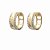 Brinco Folheado 18k Largo com Zirconia Lateral e Coraçao Vazado - Imagem 3