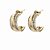 Brinco Folheado 18k Liso com Zirconia Lateral - Imagem 2