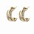 Brinco Folheado 18k Liso com Zirconia Lateral - Imagem 1