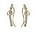 Brinco Folheado 18k Filete em Zirconia e Coraçao Vazado - Imagem 2