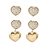 Brinco Folheado 18k Duplo Coraçao Liso  e em Zirconia - Imagem 3