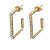 Brinco Folheado 18K Quadrado Meio Aberto com Zirconia Frontal - Imagem 2