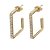Brinco Folheado 18K Quadrado Meio Aberto com Zirconia Frontal - Imagem 1