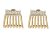 Brinco Folheado 18k Tiras Lisas com Zirconia - Imagem 2