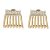 Brinco Folheado 18k Tiras Lisas com Zirconia - Imagem 1