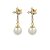 Brinco Folheado 18K Cruz em Zirconia com Perola - Imagem 1