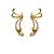 BRINCO FOLHEADO 18K EAR CUFF COM TIRAS EM ZIRCONIA - Imagem 2