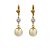 Brinco Folheado 18K Gancho com Zirconia e Perola - Imagem 2