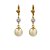 Brinco Folheado 18K Gancho com Zirconia e Perola - Imagem 1