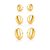 BRINCO ARGOLA LISO 13/17/22MM
15/20/24MM (MISS) BAN. DOURADO - Imagem 1