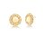 BRINCO  FOLHEADO 18K BOTAO ZIRCONIA METADE BOLA FLOR TRANCADO - Imagem 1