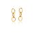BRINCO FOLHEADO 18K LONGO LISO TRANCADO 3 ELO OVAL - Imagem 1