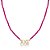 CORRENTE FOLHEADA 18K C/ PING PEDRA CRISTAL BULG. ESCRITA AXE ROSA - Imagem 1
