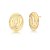 Brinco Folheado 18K Trabalhado Curvo Oval - Imagem 1