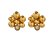BRINCO BAN. DOURADO CRAV. ZIRC BRANCA FLOR BOLA 24MM - Imagem 1
