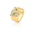 ANEL BAN. DOURADO CRAV. ZIRC BRANCA PEDRA ESMERALDA LEOPARDO (CAT) - Imagem 1