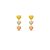 Brinco em Ouro Corações em 3 Cores Amarelo, Branco e Rosê Ref-8.4 - Imagem 1
