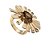 ANEL BAN. DOURADO PEDRA MORGANITA 3 VOLTAS LATERAL OVAL FLOR 26MM (CAT) - Imagem 1