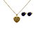 Conjunto Folheado 18k Coraçao c Espirito Santo - Imagem 1