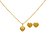 Conjunto Folheado 18k Coracao Vazado com Espirito Santo - Imagem 1