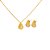 Conjunto Folheado 18k Gota Vazada Trabalhada - Imagem 1
