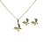 Conjunto Folheado 18k Borboleta com Detalhe em Rodhium e Zirconia - Imagem 1