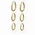 Brinco Folheado 18k Trio Oval Liso - Imagem 6