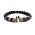 Pulseira Strass Negro Ágata Rosa Coroa Níquel - Imagem 1