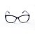 Armação para Óculos de Grau Gatinho Ovalado Acetato Preto - Imagem 1