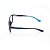 Armação para Óculos de Grau Retangular Acetato Preto Detalhe Azul - Imagem 4
