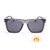 Óculos de Sol Masculino Acetato Cinza Transparente Fosco Lente Preta - Imagem 1