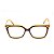 Armação para Óculos de Grau Feminino Quadrado Marrom com Detalhes Amarelo - Imagem 2