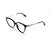Armação para Óculos de Grau Feminino Redondo Gateado Acetato Preto - Imagem 2