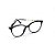 Armação para Óculos de Grau Feminino Redondo Gateado Acetato Preto - Imagem 1