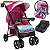 Carrinho de Bebe Tutti Baby Sky com Bebe Conforto Base Rosa - Imagem 1