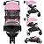 Carrinho de Bebe Tutti Baby Evo com Bebe Conforto Base Rosa - Imagem 2