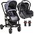 Carrinho de Bebe Kiddo Prima com Bebe Conforto Melange Azul - Imagem 1