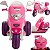 Moto Eletrica Infantil Biemme Sprint Turbo 12V Capacete Pink - Imagem 2