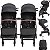 Carrinho Gemeos 2 Bebe Conforto 2 Base ISOFIX Kiddo Sprint Preto - Imagem 2